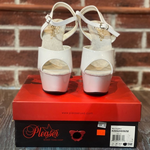 Pleaser Kiss 209 White Shoes NEW - Picture 3 of 5